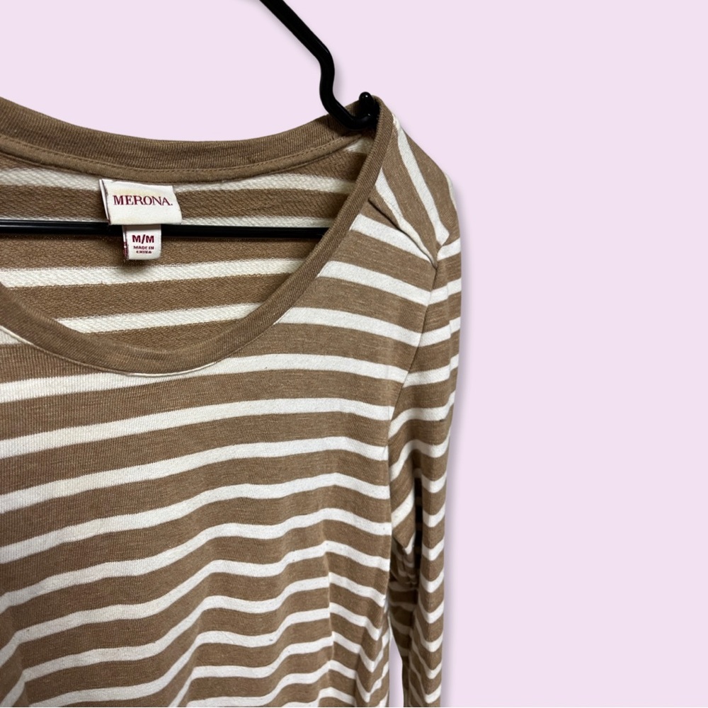 Cafe and cream stripes tunic/dress by Merona